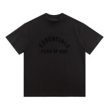 Spring/Summer New FOG ICON Double-Line Letter Print Crew Neck Pullover Short Sleeve Unisex Fleece Hoodie