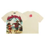 Cross-border foreign trade American fashion high street skull rock band washed casual loose short-sleeve t-shirt for men and women