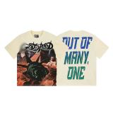 Cross-border foreign trade American fashion high street skull rock band washed casual loose short-sleeve t-shirt for men and women