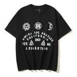 Cross-border foreign trade peace dove graffiti letter starry sky classic print unisex couple short-sleeve T-shirt trendy