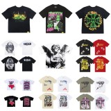 High-end COUGH SYRUP English slogan trendy hip-hop short-sleeve West Coast hip-hop rap co-branded T-shirt for men