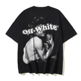 25ss high-quality OFF OW trendy high street arrow print summer short-sleeve casual loose T-shirt for men and women couples
