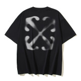 American streetwear brand OFF OW arrow graffiti print heavy-duty street style summer short-sleeve high street casual T-shirt for men and women