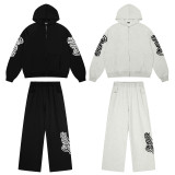 25ss Cross-Border Foreign Trade 6PM Drill American Trend High Street Hip-Hop Hooded Sweatshirt and Long Sweatpants Unisex Set