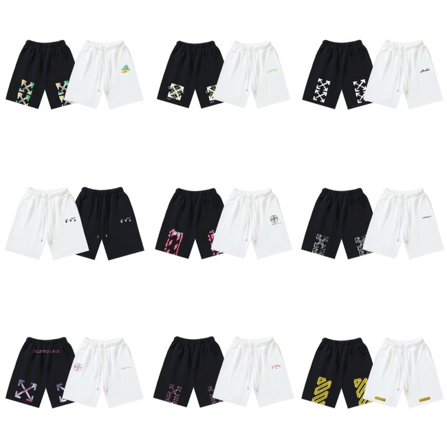 High-quality OFF-WHITE American streetwear brand brushed graffiti arrow shorts, summer casual shorts for men and women