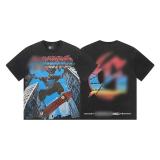 New Summer Arrival: GOD Fashion High Street Vintage Washed Distressed Short Sleeve Rock Band Print Loose Fit T-Shirt