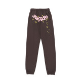 Sp555der spider web print hoodie, European and American trendy brand, large size loose-fitting long pants, hooded sweatshirt set, unisex
