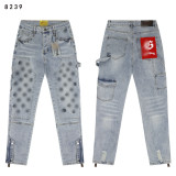 Cross-border foreign trade GOD trendy high street rock band washed vintage embroidered men's denim flared pants