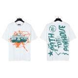 New cross-border HELL trendy high-quality vintage distressed T-shirt, loose fit printed short-sleeve T-shirt, unisex style for couples