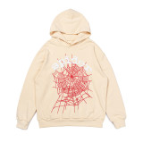 High-quality YoungThugSp555der American street fashion brand Pink loose-fit unisex hooded sweatshirt