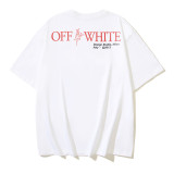 25ss high-quality OFF OW trendy high street arrow print summer short-sleeve casual loose T-shirt for men and women couples