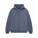 Cross-border autumn and winter new FOG ESSENTIALS letter print men's loose zip-up hooded sweatshirt women's hoodie