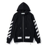 European and American trendy brand autumn and winter OFF zipper cardigan arrow sweatshirt high street loose casual unisex hoodie