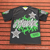 [High-end Version] Cross-border wholesale of American-style trendy men's clothing, premium heavy-weight printed pure cotton men's high-street T-shirts.