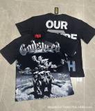 25ss Summer New Godspeed American Style Trendy Rock Street Hip-Hop Vintage Washed Printed Short Sleeve