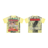 FIRST ROW LOST UTOPIA UNIVERSE CROPPED TEE white ink direct print short-sleeve T-shirt for men
