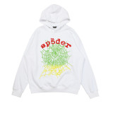 25ss high-quality Sp555der trendy high street style rhinestone embossed letter spider web hoodie for men and women
