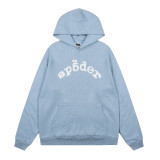 Foreign trade American-style trendy brand sp555der spider web rhinestone letter fleece hoodie unisex sweatshirt and pants