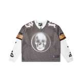 25ss high-quality GOD trendy high street vintage washed distressed printed zip-up hoodie loose long-sleeve T-shirt top
