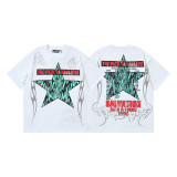 25ss Cross-Border Foreign Trade Hellstar American Trend High Street Retro Print Summer Loose Short-Sleeve T-Shirt Unisex
