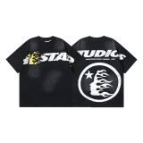 25ss Summer New Hellstar American Style Trendy Brand High Street Washed Vintage Print Unisex Short Sleeve T-Shirt