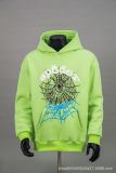 Cross-border European and American trendy brand sp5 hip-hop singer spider web foam print unisex autumn and winter fleece-lined sweatshirt and pants
