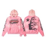 New Hellstar European and American fashion brand high street fleece washed distressed zip-up hoodie for men and women