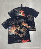 25ss Summer New Godspeed American Style Trendy Rock Street Hip-Hop Vintage Washed Printed Short Sleeve