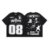NFC's new American-style trendy brand Hellstar T-shirt with washed print, short-sleeved summer set with shorts