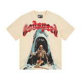 Cross-border foreign trade American fashion high street skull rock band washed casual loose short-sleeve t-shirt for men and women