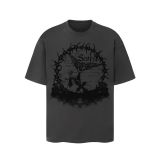Saint Michael vintage European and American trendy heavy-duty loose-fit pure cotton couple's short-sleeve summer T-shirt for men and women