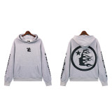 [Hell Series] Trendy High Street Hell Star Distressed Worker Head Print Casual Hoodie