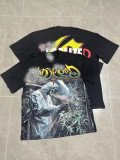 Cross-border American niche trendy brand T-shirt with skull print, loose fit, short sleeves, vintage washed, unisex and versatile