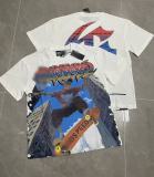 25ss American fashion brand GOD high street washed distressed printed spliced vintage summer loose short-sleeve T-shirt for men and women