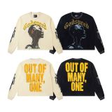 25ss Summer New Godspeed American Style Trendy Rock Street Hip-Hop Vintage Washed Printed Short Sleeve