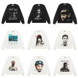 Saint Michael European and American trendy street rock vintage washed distressed digital print long-sleeve T-shirt for men