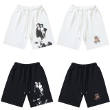 Summer new OW trendy Virgin Mary print casual loose shorts, unisex five-point pants