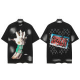 New Hellstar high-quality vintage washed loose-fit short-sleeve T-shirt for men