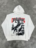 25ss high-quality VAL trendy high street retro street hip-hop white ink direct-print hoodie unisex sweatshirt