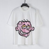 American trendy high street hip-hop Billionaire cartoon abstract pattern printed casual round-neck short-sleeve T-shirt for men and women