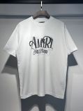 Summer new short-sleeve AM1R1 ICON letter print loose t-shirt, men's trendy casual half-sleeve top, women's