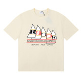 25ss cross-border European and American trendy brand RHUDE character, coconut tree, and letter print American style short-sleeve T-shirt, unisex