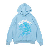 25ss high-quality Sp555der trendy high street style rhinestone embossed letter spider web hoodie for men and women