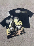 Cross-border American niche trendy brand T-shirt with skull print, loose fit, short sleeves, vintage washed, unisex and versatile