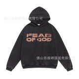 Cross-border autumn and winter FOG loose casual letter print unisex high street hooded sweatshirt basic trendy sweatshirt