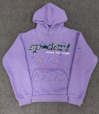 Overseas original heavyweight 450G thick fleece hoodie with foam-printed spider design for men and women Sp5der hoodie