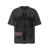 Saint Michael vintage European and American trendy heavy-duty loose-fit pure cotton couple's short-sleeve summer T-shirt for men and women