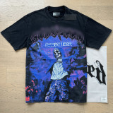 26ss Cross-Border Foreign Trade GOD American Trend High Street Vintage Washed Distressed Skull Unisex Loose Fit Printed Short Sleeve T-Shirt