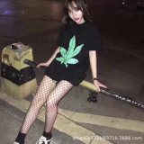 Cross-border supply: Trendy brand LONE Sakura short-sleeve T-shirt with sketch embroidery, lip print, and graffiti print