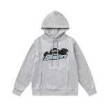 Trapstar's new rainbow gradient letter tiger head embroidery unisex hooded sports sweatshirt and jogger pants set